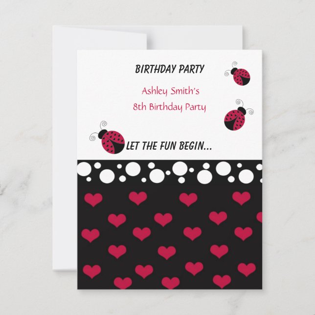 Little Ladybug Birthday-inbjudan Inbjudningar (Framsida)