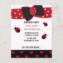 Little Ladybug Birthday-inbjudan Inbjudningar