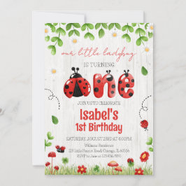 Little Ladybug Birthday Inbjudningar