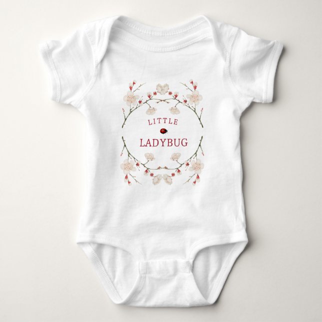 Little Ladybug Blommigt T Shirt (Framsida)