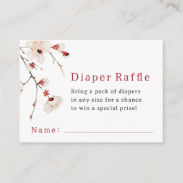 Little Ladybug Diaper Raffle Baby Shower Tilläggskort