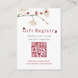 Little Ladybug Elegant Gift Registry Baby Shower Tilläggskort