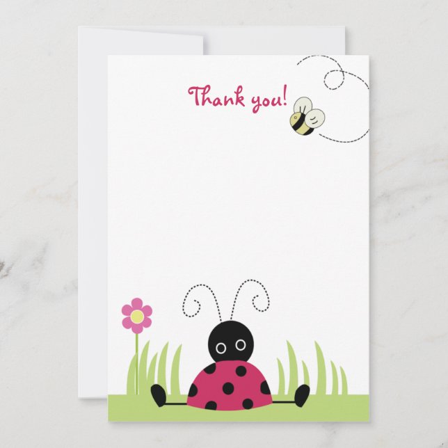 Little Ladybug Flat Tackkort-kort Tack Kort (Framsida)