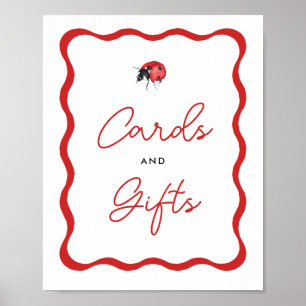 Little Ladybug Födelsedagskort och Gifts Sign Poster