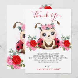 Little Ladybug Girl Baby Shower Tack Kort