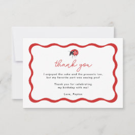 Little Ladybug Girl Födelsedagsfest Tack Kort