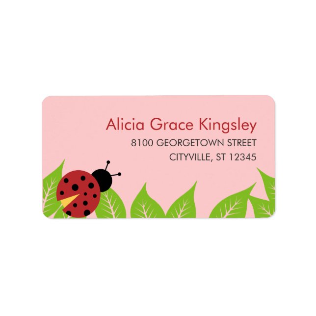 Little Ladybug Kids Address Label Adressetikett (Framsidan)