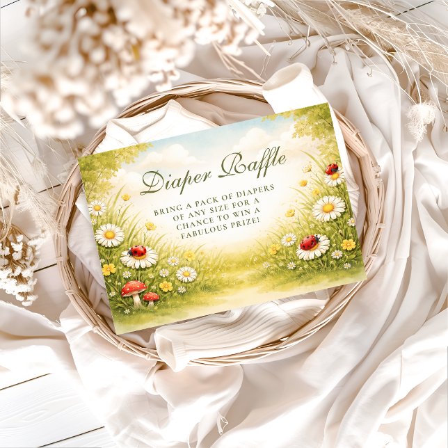 Little Ladybug Meadow Celebration Diapper Raffle Tilläggskort (Skapare uppladdad)
