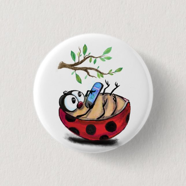 Little Ladybug med Mobil Funny Button Knapp (Framsida)