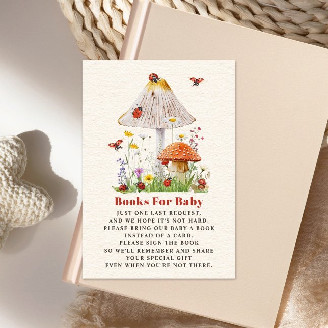 Little Ladybug Mushroom Baby Shower Bok-begäran Inbjudningar (Skapare uppladdad)
