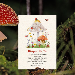 Little Ladybug Mushroom Baby Shower Raffle Inbjudningar