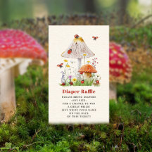 Little Ladybug Mushroom Baby Shower Raffle