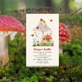 Little Ladybug Mushroom Baby Shower Raffle Tilläggskort