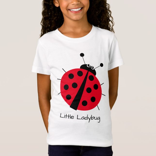 Little Ladybug söt tecknad roligt röd flickunge T Shirt (Framsida)
