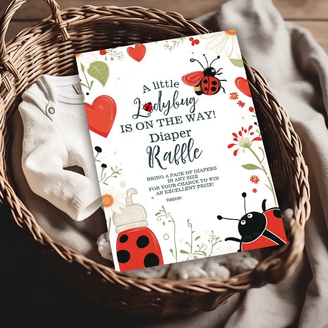 Little Ladybug Vår Baby Shower Diapper Raffle Tilläggskort (Skapare uppladdad)