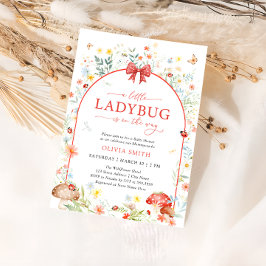 Little Ladybug WildblommGarden Baby Shower Inbjudningar
