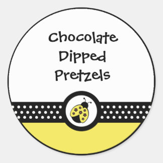 Little Ladybugs Födelsedagsfest Favor Sticker Runt Klistermärke