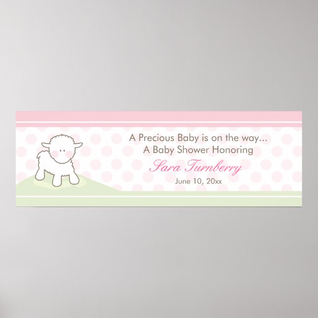 Little Lamb Baby Shower Banner | Flickor Poster (Framsidan)