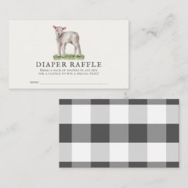 Little Lamb Baby Shower Diaper Raffle Biljett Tilläggskort