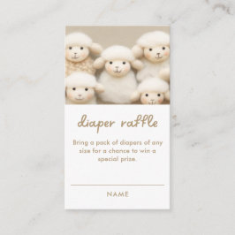 Little Lamb Baby Shower Diaper Raffle Tilläggskort