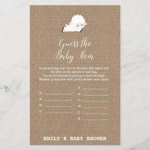 Little Lamb Baby Shower Game PRINTED