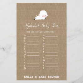Little Lamb Baby Shower Game PRINTED