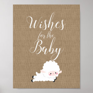 Little Lamb Baby Shower Game Sign Poster
