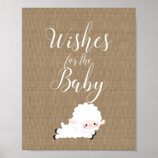 Little Lamb Baby Shower Game Sign Poster
