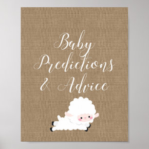 Little Lamb Baby Shower Game Sign Poster
