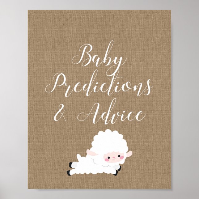 Little Lamb Baby Shower Game Sign Poster (Framsidan)