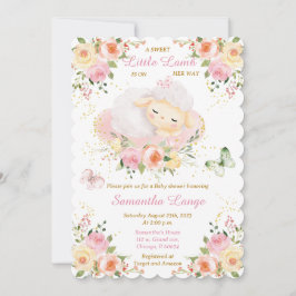 Little Lamb Baby Shower Inbjudningar