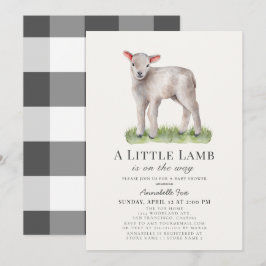 Little Lamb Baby Shower Inbjudningar