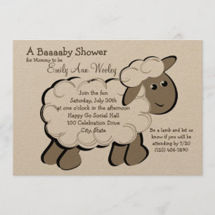 Little Lamb Baby Shower Inbjudningar
