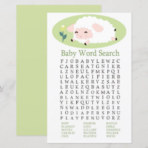 Little lamb Baby Shower Ord Search Game