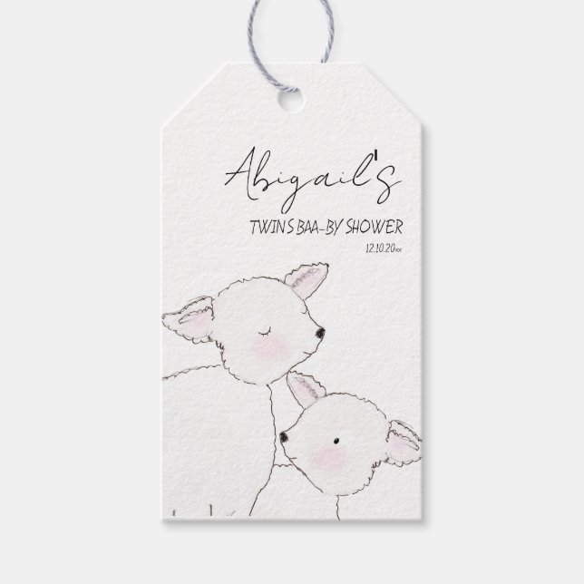 Little Lamb Baby Shower Presentetikett (Framsidan)