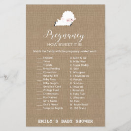 Little Lamb Baby Shower-spel UTRYCKT