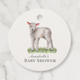 Little Lamb Baby Shower Tack Gåvor Etiketter