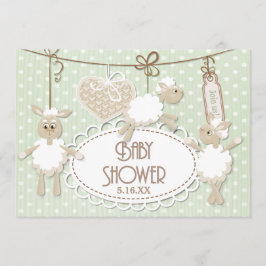 Little Lamb Leksak Baby Shower Inbjudningar