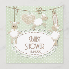 Little Lamb Leksak Baby Shower Inbjudningar