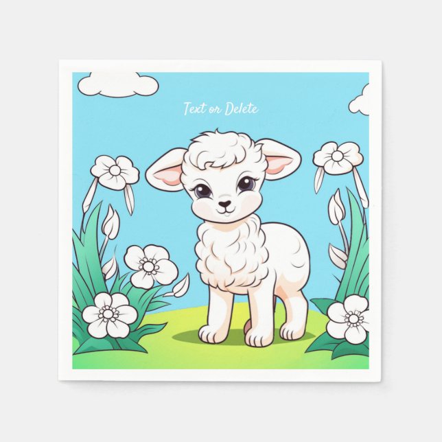 Little Lamb Napkins Pappersservett (Framsidan)