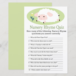 Little lamb Nursery Rhyme Quiz babyduschspel