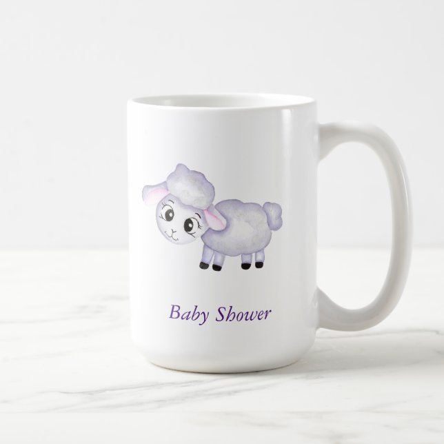 Little Lamb Sheep Baby Shower positiv Kaffemugg (Höger)