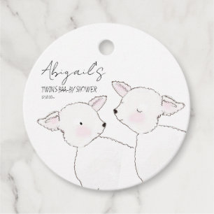Little Lamb Twillingars Baby Shower Gåvor Etiketter