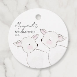 Little Lamb Twillingars Baby Shower Gåvor Etiketter
