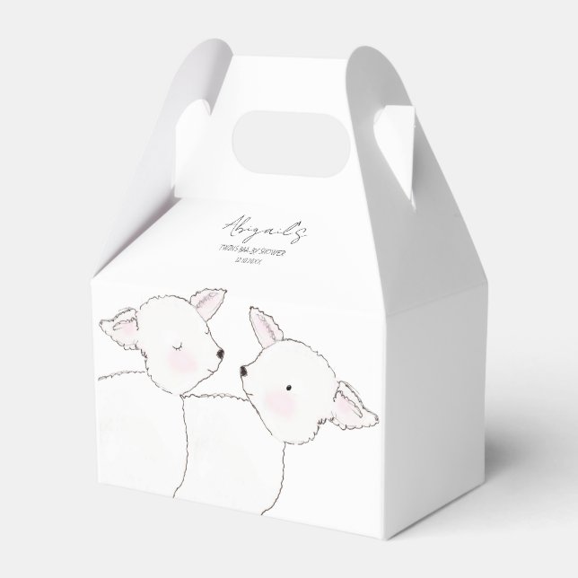 Little Lamb Twillingars Baby Shower Presentaskar (Framsidan Sidan)