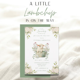 Little Lambchop Blommigt Baby Shower Inbjudningar