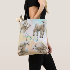 Little Lambs Knitting Life Yarn or Project Bag Tygkasse