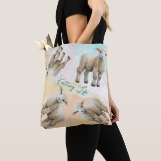 Little Lambs Knitting Life Yarn or Project Bag Tygkasse
