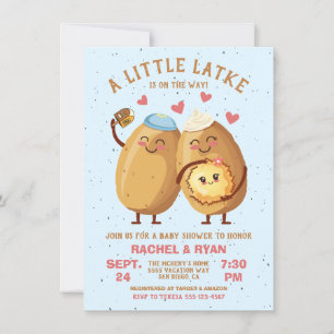 Little Latke Hanukkah Flicka Shower Inbjudningar