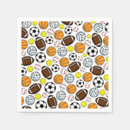 Little League Sports Balls Kids Team Colorful Fun Pappersservett